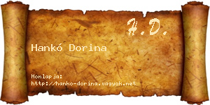Hankó Dorina névjegykártya